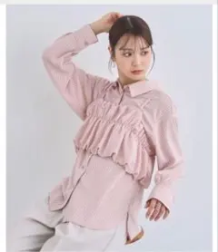 SET2点ストライプシャツ➕バルーンビスチェ