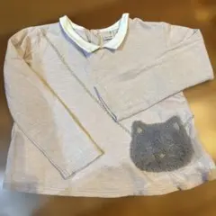petit main 猫ポケット トレーナー 120