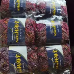 Nikke Wave 毛糸 6玉セット マルチカラー　ウール混紡　755