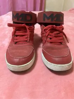 MADFOOT! MADスキッパー ハイカットスニーカー 赤　MADロゴ付