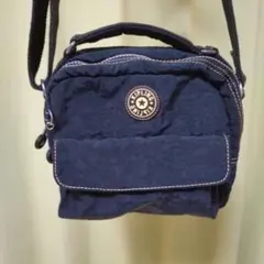 Kipling キプリング ショルダーバッグ ネイビー ナイロン 収納ポケット多