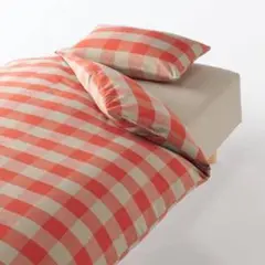 無印　チェック柄シングルカバーセット