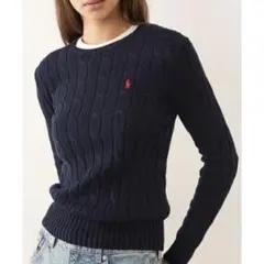 【新品タグ付】PoloRalphLauren ケーブルニット 綿100% 長袖Ｍ