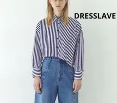 ☘️DRESSLAVE cotton stripe midriff shirtのサムネイル