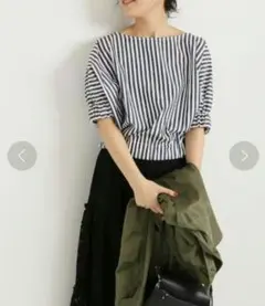 Spick & Span ストライプギャザープルオーバー ブラウスのサムネイル