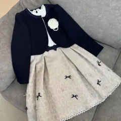 ✨極美品✨CHOPIN フラワージャガードアンサンブル ベージュ 115cm