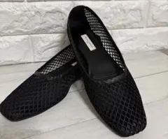 UNITED ARROWS メッシュ フラットシューズ 黒　23.5 日本製のサムネイル