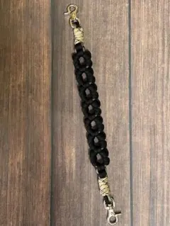 パラコード　スマホハンドストラップ　ブラック×グレー×カモフラ