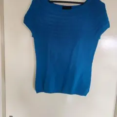 UNTITLED 半袖ニットセーター 青
