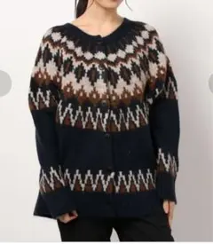 【新品】サマンサモスモス　ジャカード前後着ニット