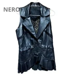 NERO 黒いレザーのフリルベストのサムネイル