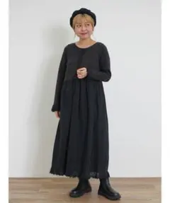 【新品】サマンサモスモス SM2 カット切替ペチワンピース BK