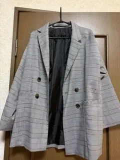 チェック柄ダブルブレストジャケット