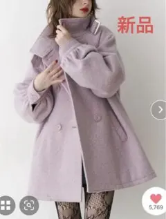 【新品】jouetie Aラインミドルコート （ピンク）