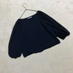 ナチュラルビューティーベーシック ＊ ブラウス ネイビー S プルオーバー