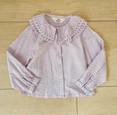 襟付き長袖シャツ　ブラウス　90/92