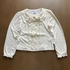 アクシーズファムキッズ　長袖シャツブラウス　　リボン　140