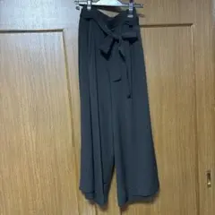 ワイドパンツ リボン付き　黒