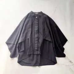 至高の職人技 ヤッコマリカルド 総ピンタック チュニック ブラウス 濃