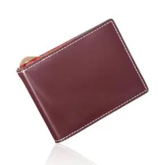 と*ん様 マネークリップ 本革 薄型 メンズ 財布 二つ折り カード ブラウン