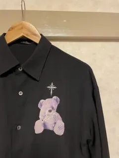 TRAVAS TOKYO 長袖ボタンシャツ くま柄 ブラック