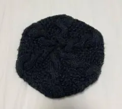 ダークグレーニットベレー帽