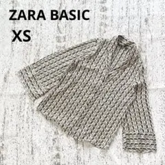 ザラベーシック シャツブラウス XS ベージュ 幾何学模様 総柄 襟付 半袖のサムネイル