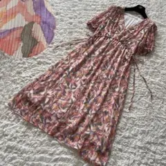 フランス製　EMABLUES/エマブルース　ぼかしフラワーワンピース　ピンク