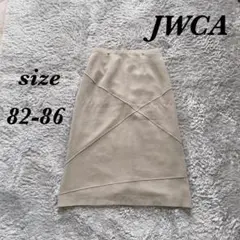 JWCA (82-86) ロングスカート タイト 裏地付 ウエストゴム 日本製