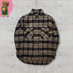 90’s　vintage　チェック　シャツ　ブラウン　長袖　アメカジ　カジュアル