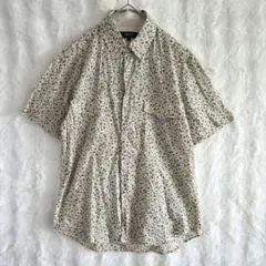 COMME CA ISM 小花柄シャツ 半袖 綿100 S アイボリー ブラウンのサムネイル