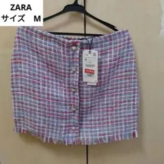ZARA ミニスカート M サイズ 赤・青・白チェック