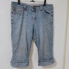 セントジョーンズベイ クロップドパンツ ロールアップ 総柄 12P 青 綿 L