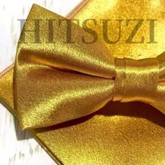 蝶ネクタイ　ゴールド　チーフ　セット　結婚式　お洒落　挙式　高級感　OPA