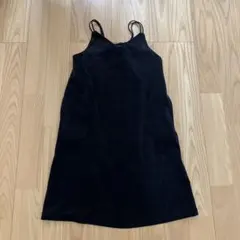 GU 黒 ノースリーブ ワンピース ベルベット風