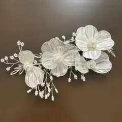 花モチーフ ヘッドドレス　結婚式　ヘアアクセサリー　ブライダル