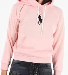 ポロシャツ フード付きパーカー ピンク