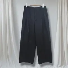 GU ワイドパンツ タック ウエストゴム S 春夏 ロング丈 無地 ボトムス