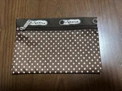 LeSportsac ドット柄ポーチ ブラウン
