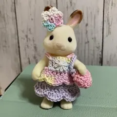 シルバニア　お母さんsize、ハンドメイド　ミニチュアドール服　ショコラウサギ
