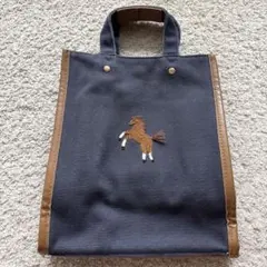 SEVEN TEN by MIHO KAWAHITO 馬刺繍トート　ネイビー