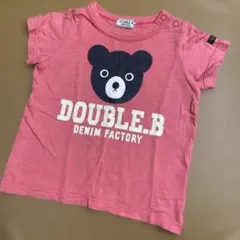 ミキハウス DOUBLE.B クマの顔プリント Tシャツ 80