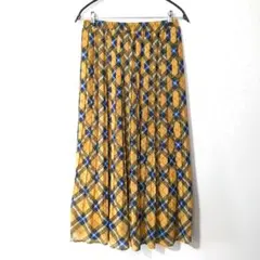 ロングプリーツスカート チェック柄 薄手