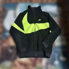 Nike フリースジャケット 黒/蛍光グリーン