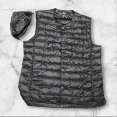 【美品】ユニクロ　ウルトラライトダウンベスト　ポータブル　収納袋付き　ブラック