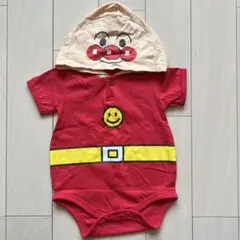 【美品】アンパンマン フード付き半袖ロンパース 70cm