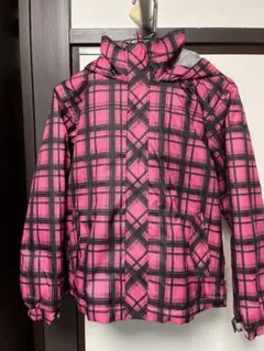 VAXPOT フード付きスキーウェア 150サイズ ピンク/ブラックチェック