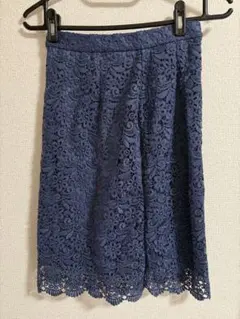 【美品】UNIQLO♡ネイビー レースタイトスカート M