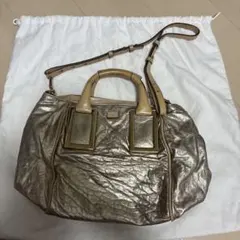 Chloe メタリック リボン レザー ショルダーバッグ　 RG750 Chloe メタリック リボン レザー ショルダーバッグ RG750 - メルカリ