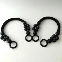 未使用✨木製 バッグ用 持ち手 ハンドル パーツ 黒 47cm DIY